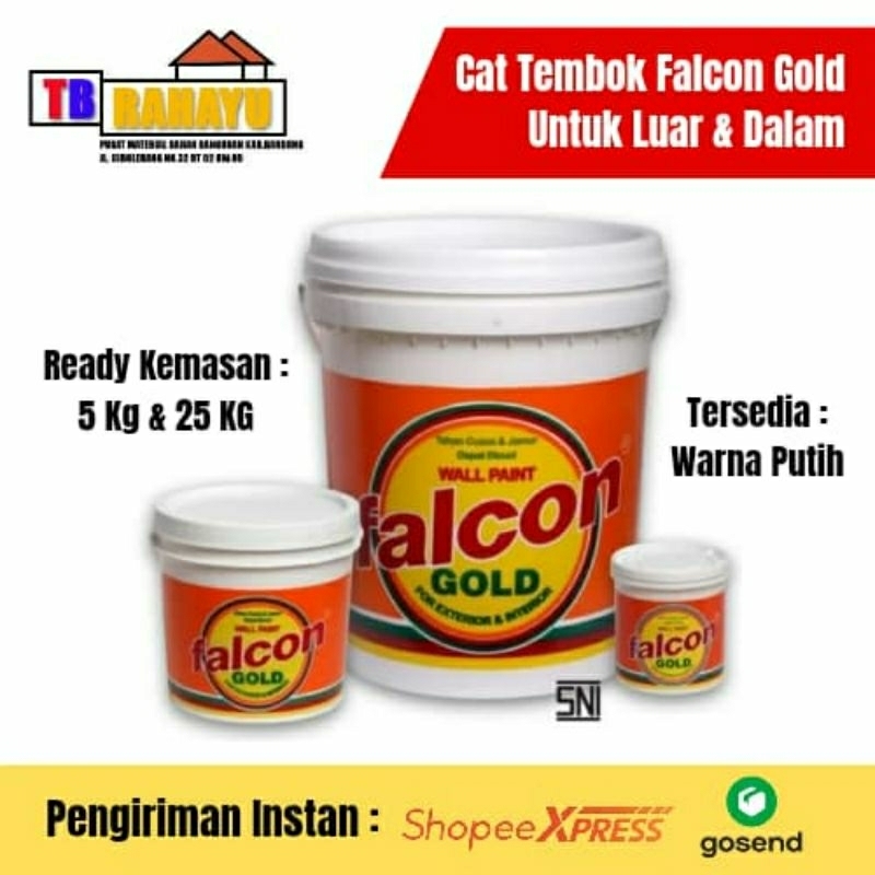 Falcon Gold Cat Tembok Warna Putih, Cat Tembok Falcon Gold Warna Putih