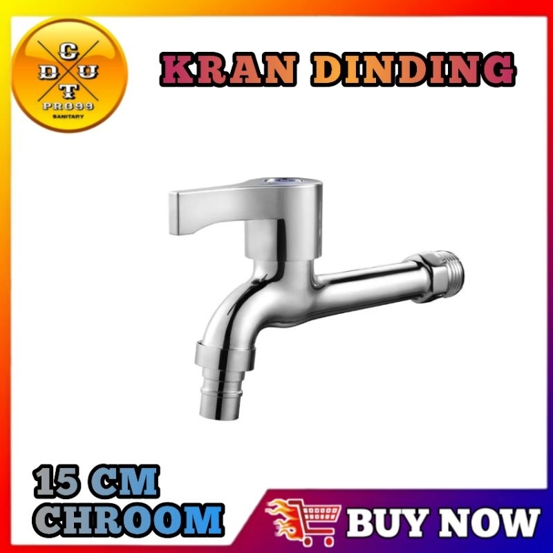 Kran Tembok Masjid Musholah Untuk Wudhu Panjang 15 cm Minimalis Mewah Elegan Bahan Besi Chrome Babet