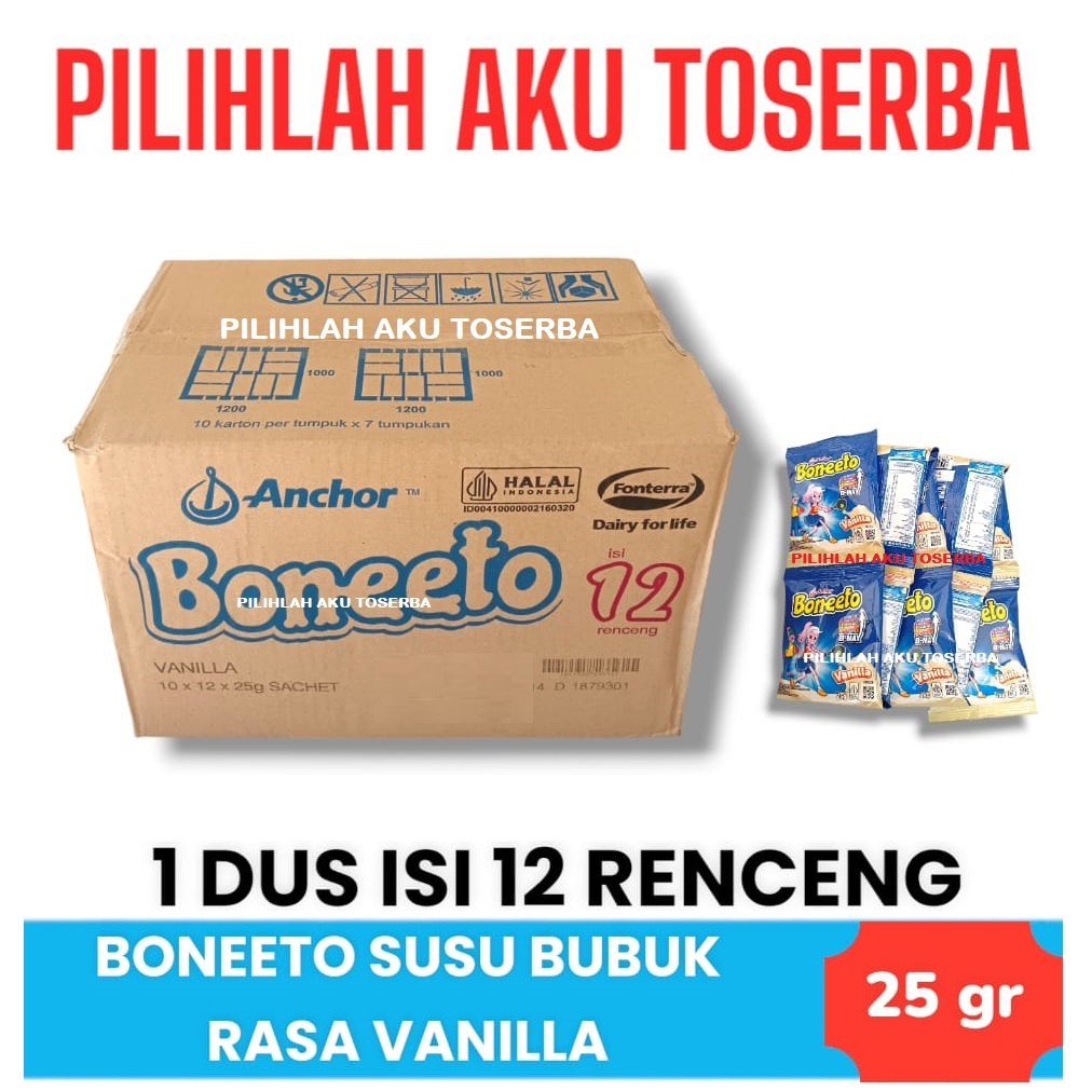 Susu Bubuk BONEETO Sachet Rasa VANILLA - ( HARGA 1 RENCENG ) RB6