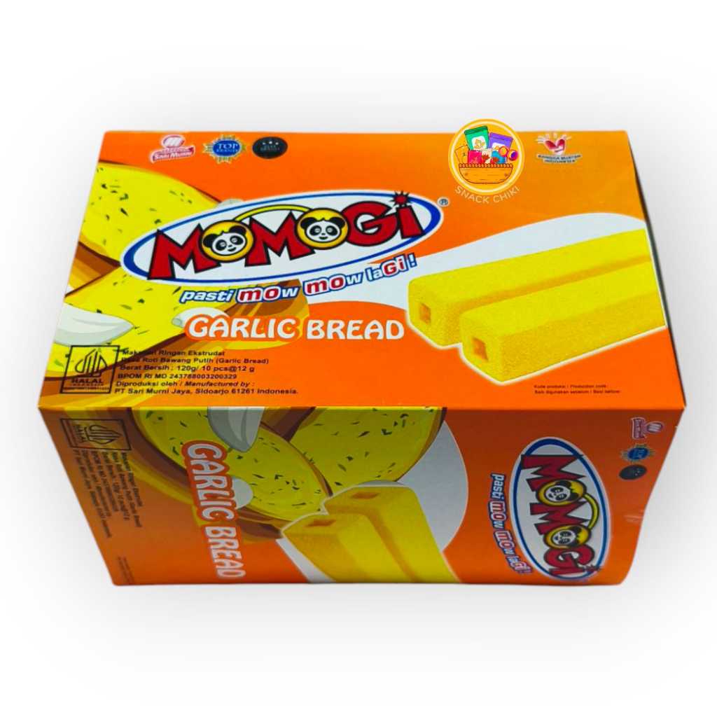 

Cahayadstore Momogi Varian Rasa Carlic Bread 1Box 10 Pcs @12G