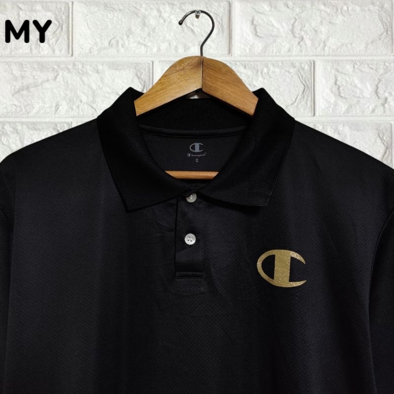 CHAMPION Kaos kerah dryfit, kaos kerah olahraga pria