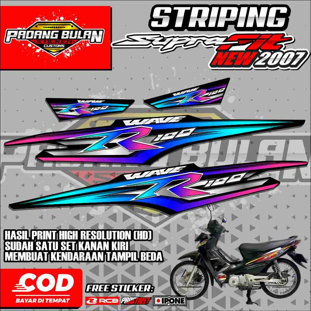 STRIPING VARIASI HONDA SUPRA FIT NEW 2007 / STIKER LIST HONDA SUPRA FIT NEW 2007 MOTIF SIMPEL