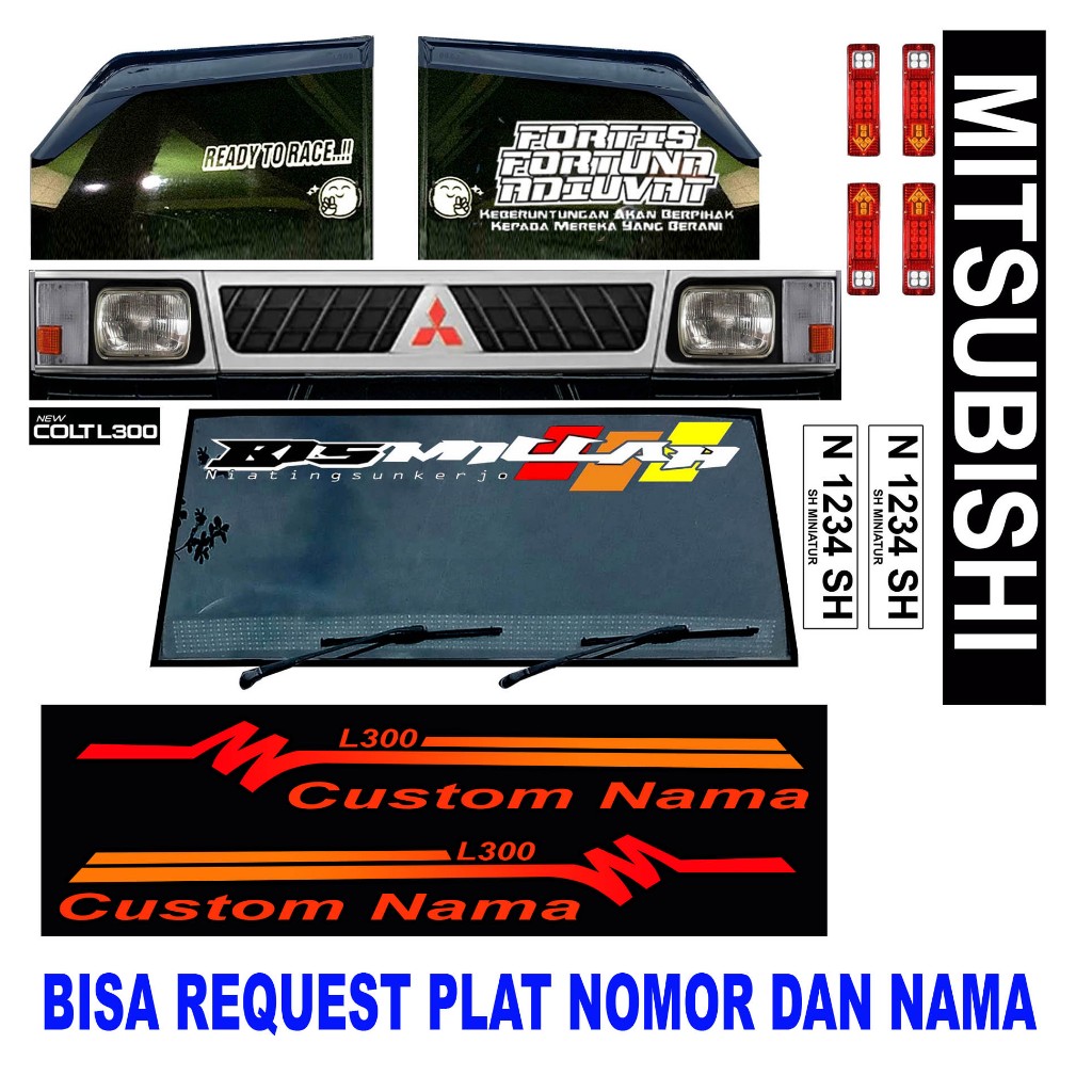 Stiker untuk Miniatur Plastik pickup L300