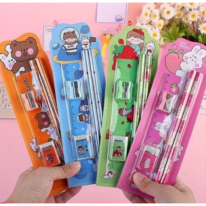 

Pensil Karakter Set 5 in 1 || Pensil Set Fancy