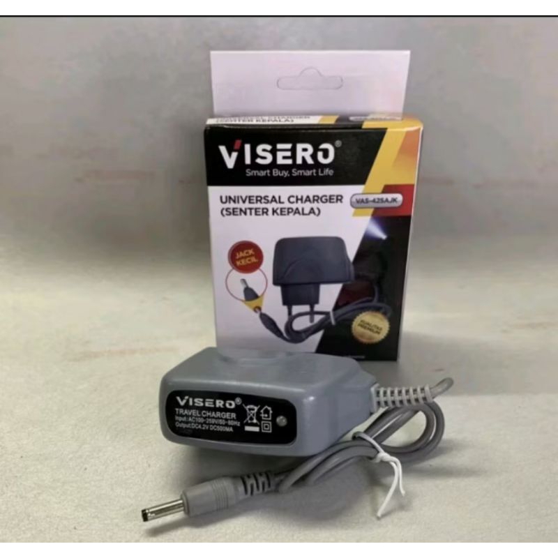 adaptor cas dony / pengecas senter kepala Dony Merek Visero