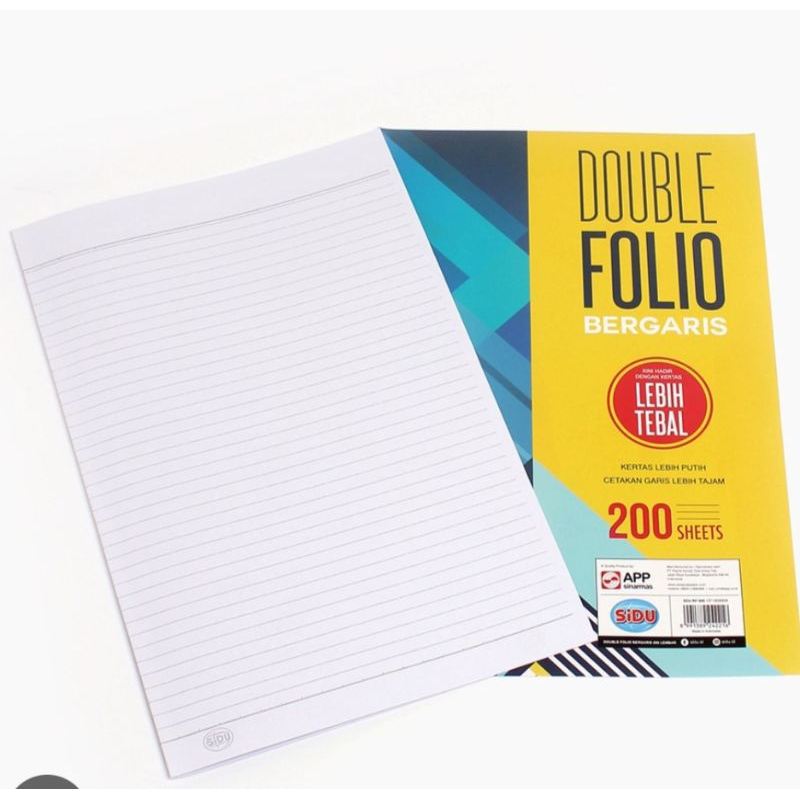

FOLIO BERGARIS kertas folio isi 2 lembar