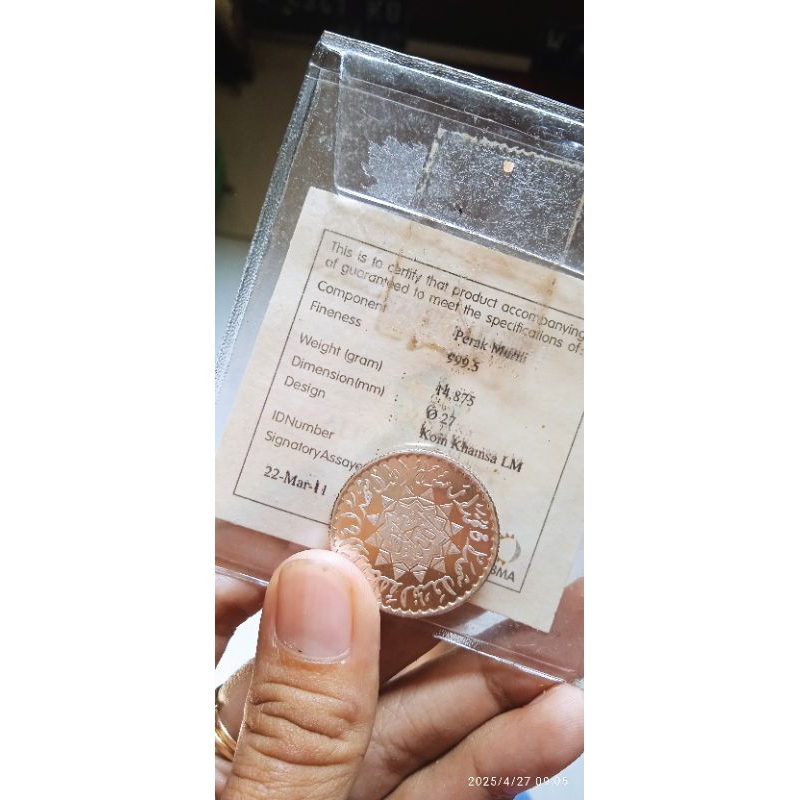 5 Dirham antam + Certifikat Original / koin Dirham / Dirham Khamsah Antam