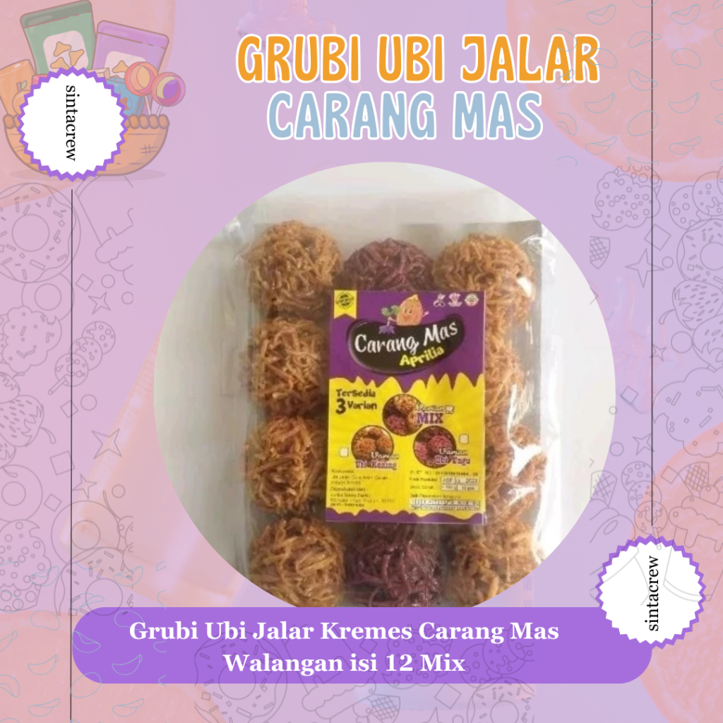 

Grubi Ubi Jalar Kremes Carang Mas Walangan isi 12 Mix