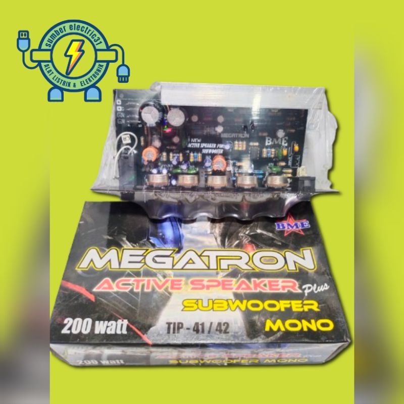 KIT DRIVER POWER ACTIVE / SPEAKER AKTIF MEGATRON 200 WATT MONO + SUBWOOFER