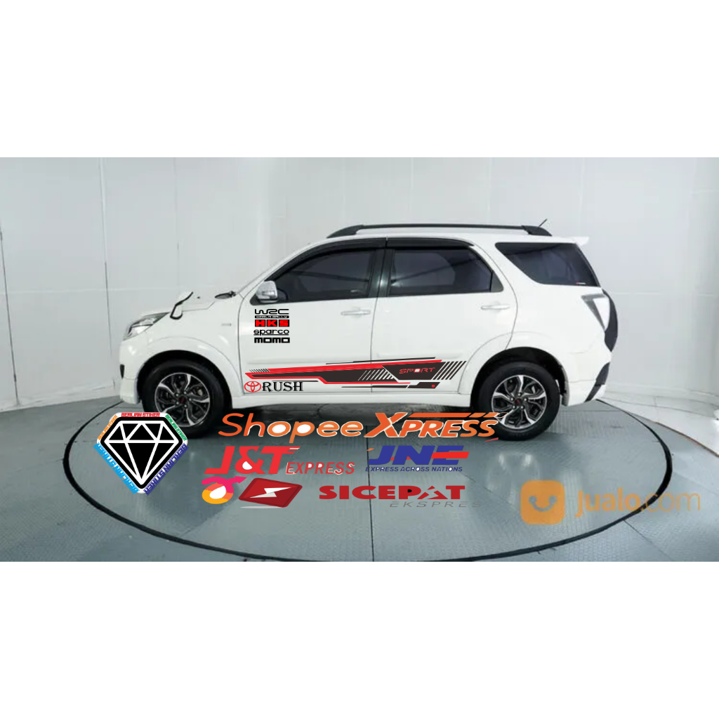 promo stiker bodi samping mobil toyota rush stiker terbaru wrc  2 sisi keren mobil rush all new rush