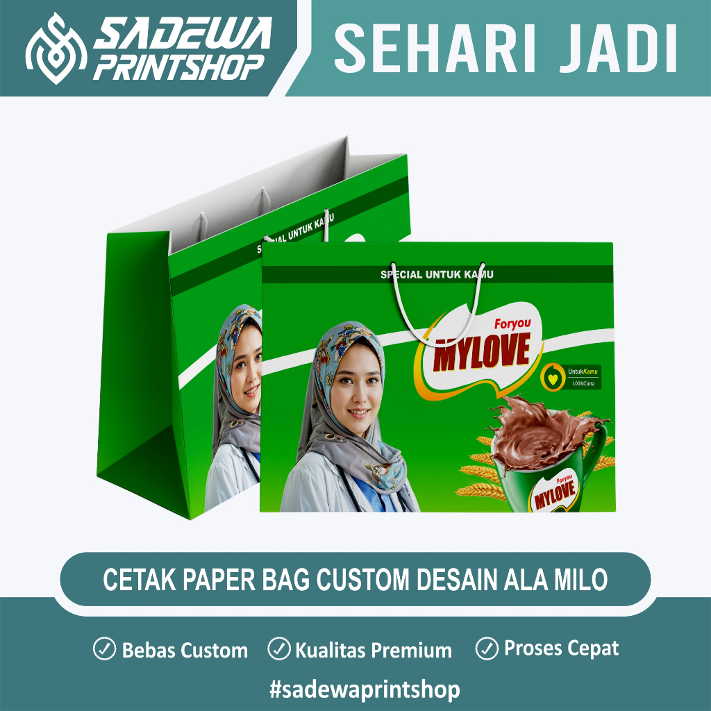 

KADO ULANG TAHUN PAPERBAG Custom Muka Foto Sendiri Desain Ala Milo | Termurah