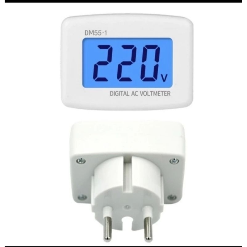 Voltmeter colok AC 220V/ Alat ukur colok digital 220V Plug Volt meter