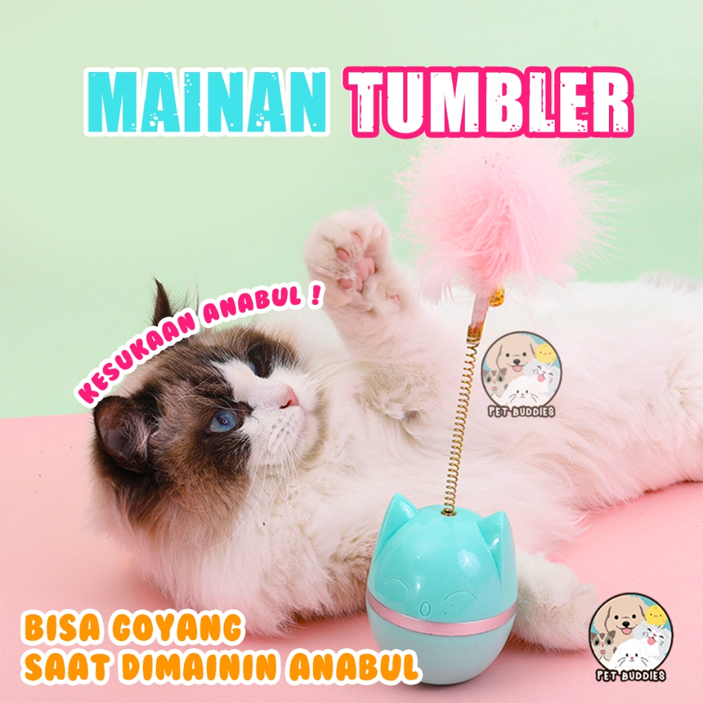 Mainan Kucing / Aksesoris Kucing / Mainan Kucing Bergerak / Mainan Kucing Tumbler Interaktif