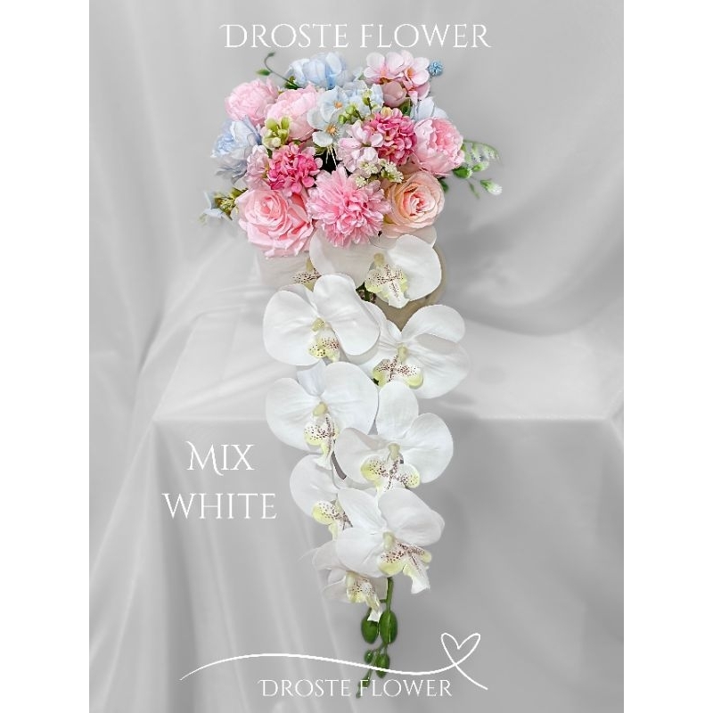 Wedding Handbouquet Juntai Casade Buket Bunga Pernikahan Artificial - Buket Pengantin Anggrek - Buke