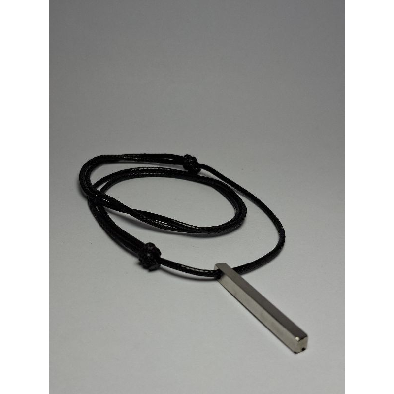 KALUNG TALI HITAM PRIA,ANAK BESI PUTIH BAJA,AWET TAHAN LAMA.TALI KOREA