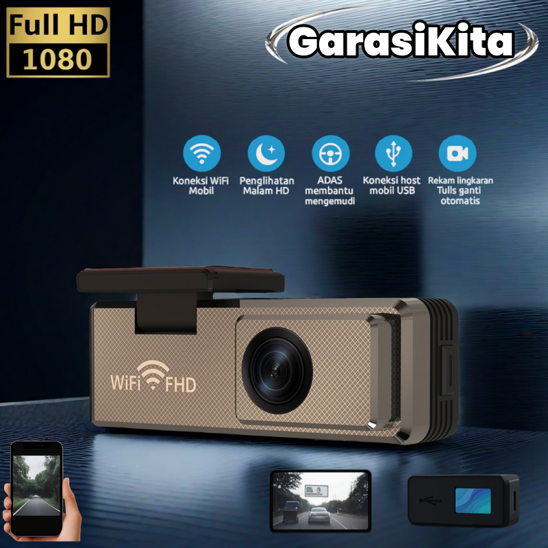 X19(Pasokan lokal) Dashcam ADAS WiFi Night Vision, Kamera Parkir Mobil dengan Navigasi – Kamera HD 1
