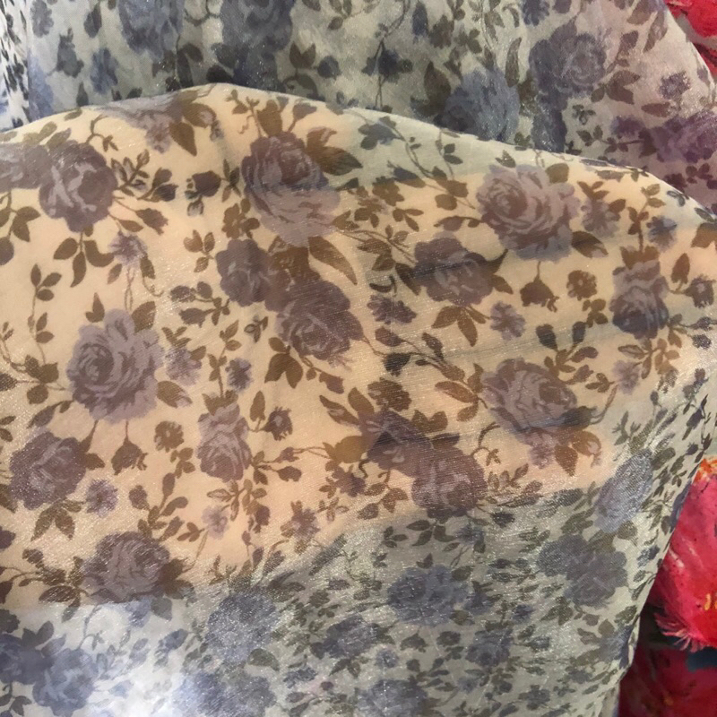 kain sifon sutra motif - kain sifon sutra motif bunga - kain sifon sutra motif premium fdt