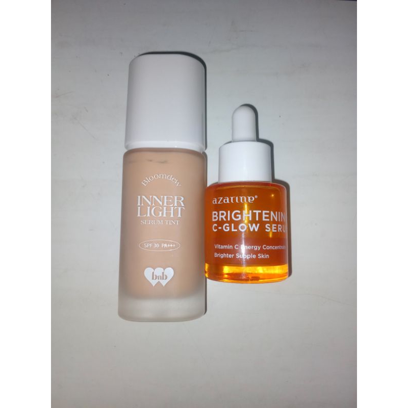 preloved serum tint skin tint bnb barenbliss & azarine brightening c-glow serum