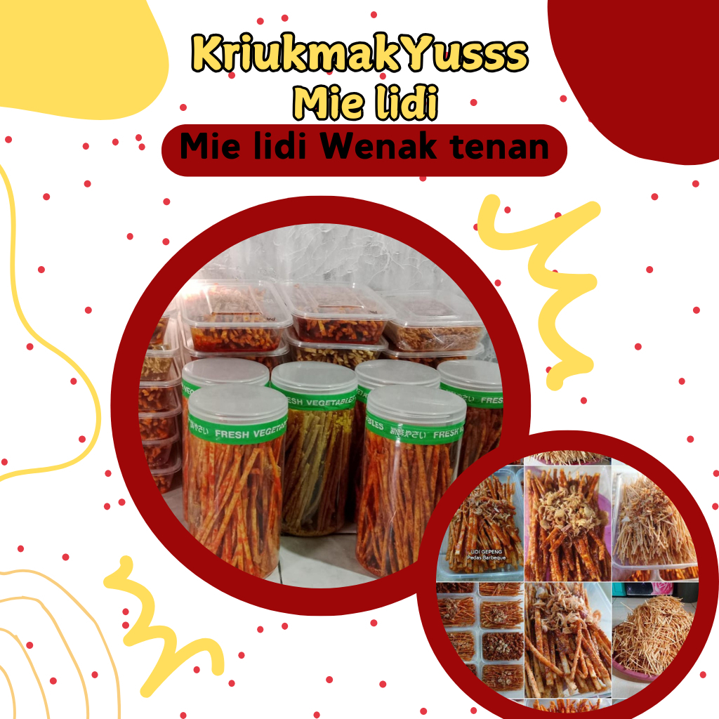 mie lidi gepeng, mie lidi biasa & pedas variasi