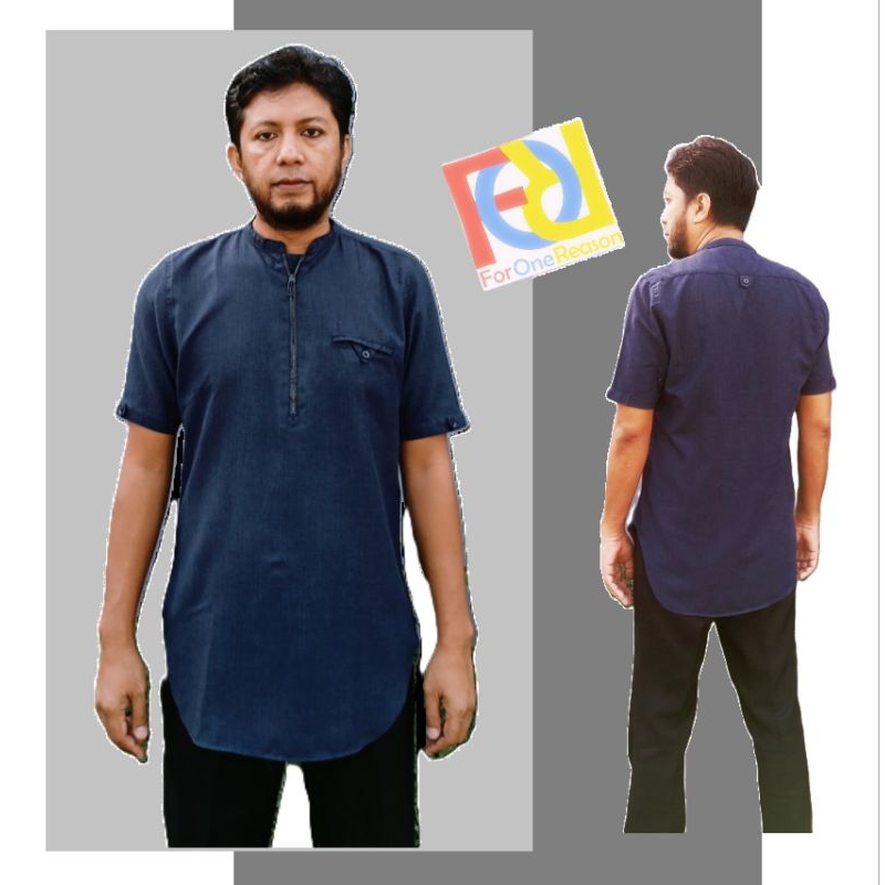 Baju Kemeja Koko Kurta Bodyfit Linen Formal Casual Premium