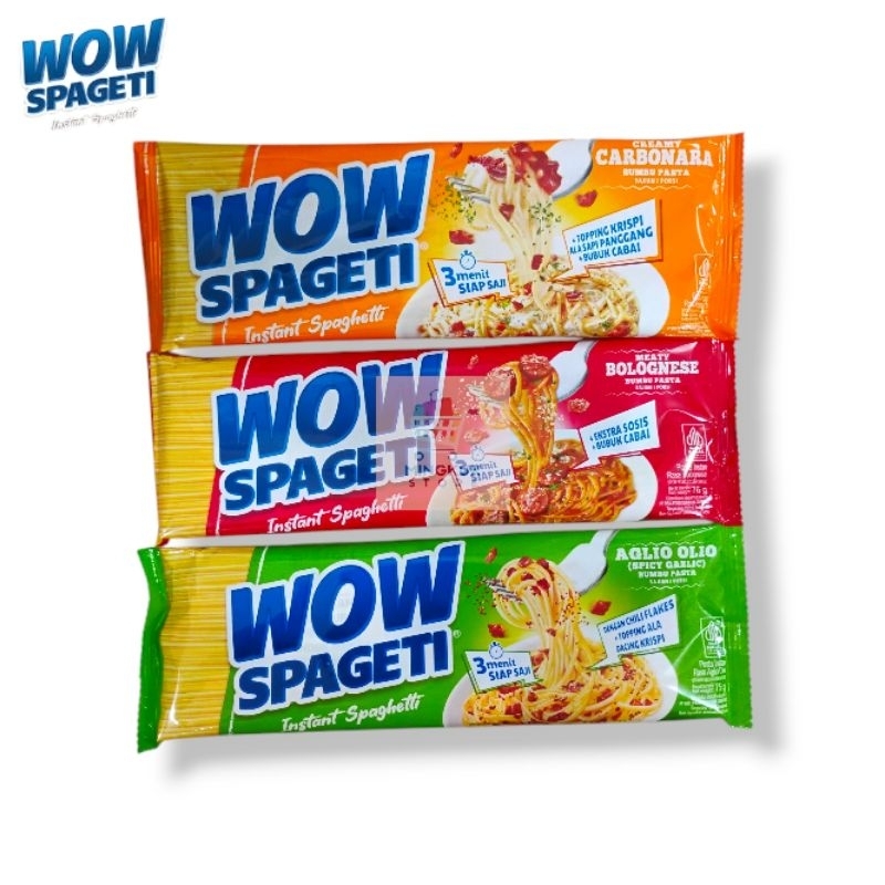 

Wow Spaghetti Instan - Wow Spaghetti Carbonara, Aglio Olio, Bolognese 80gr