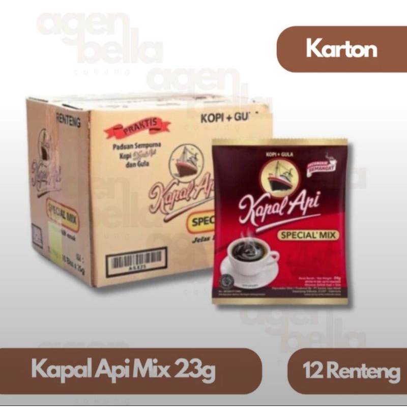 

Kopi Kapal api spesial mix 23 gr 1 dus (12x10sachet)