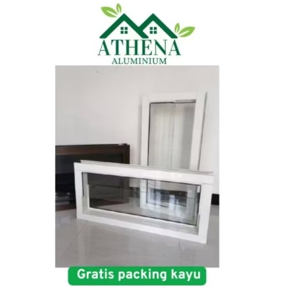 Kusen jendela aluminium ventilasi udara, uk,T30xL60, gratis bubble wrap+packing kayu
