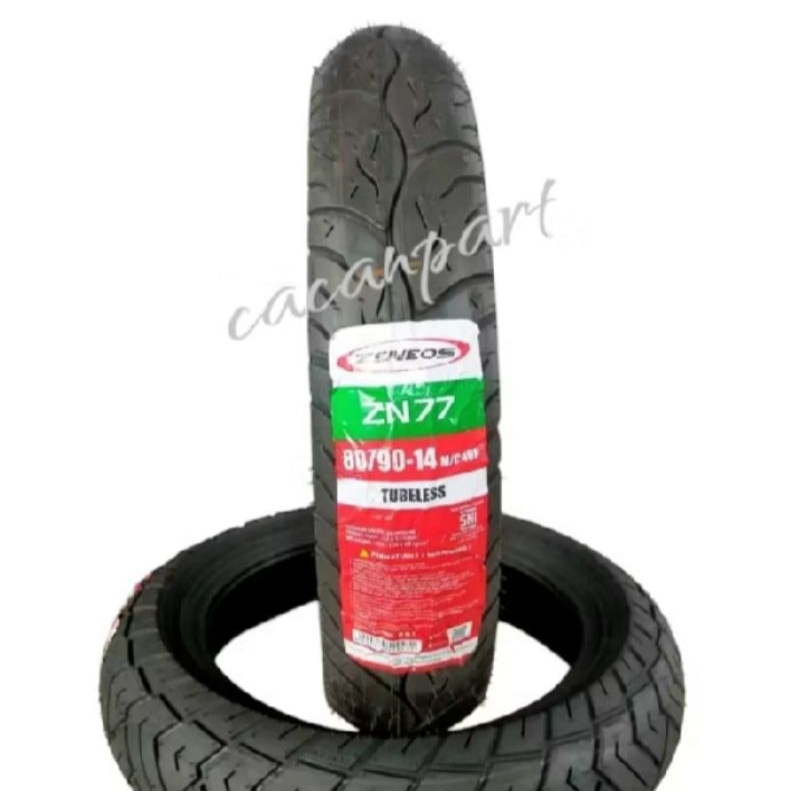 BAN LUAR TUBLES DEPAN MATIC MURAH VARIO VARIO 125 BEAT FI BEAT UKURAN 80/90-14 MEREK ZENEOS ZN77