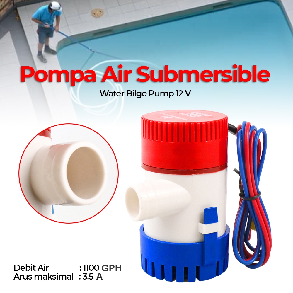 Pompa Air Submersible Water Bilge Pump 12V Pompa Air Celup Bilge Pump