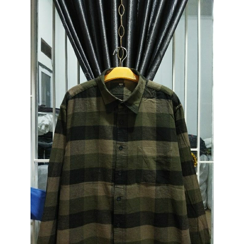 kemeja soft flannel uniqlo XXL kemeja kasual pria murah terlaris