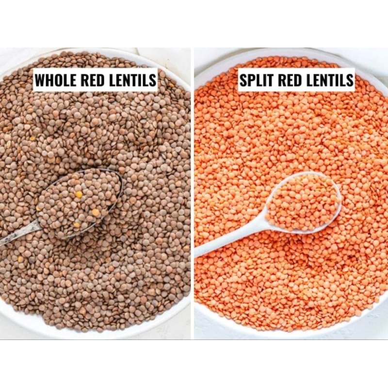 

Organik Kacang Lentiles Merah dan Coklat