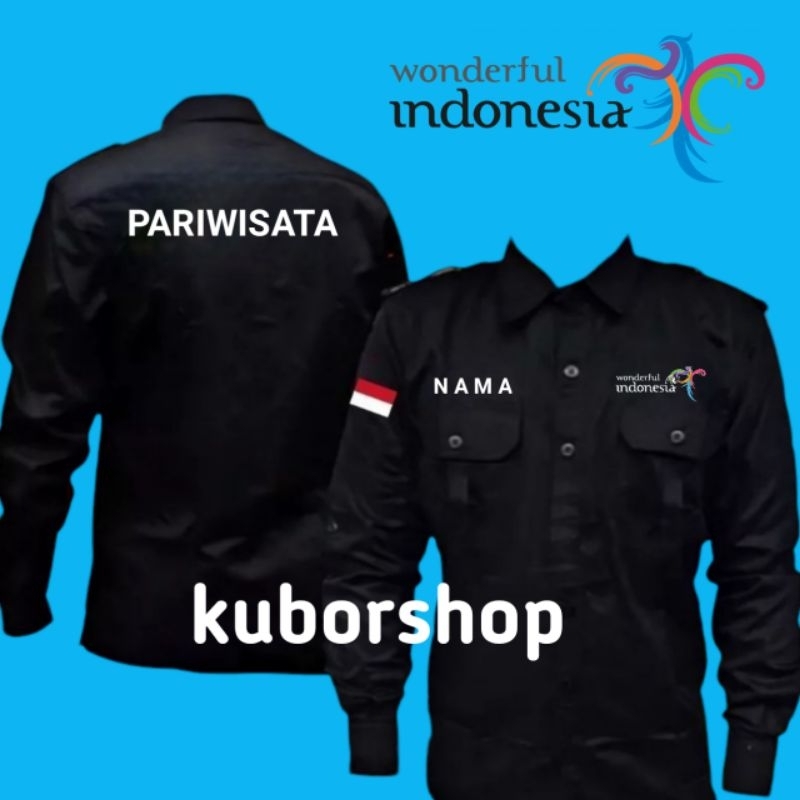 kemeja pariwisata keja wonderful indonesia baju pariwisata seragam pariwisata full bordir
