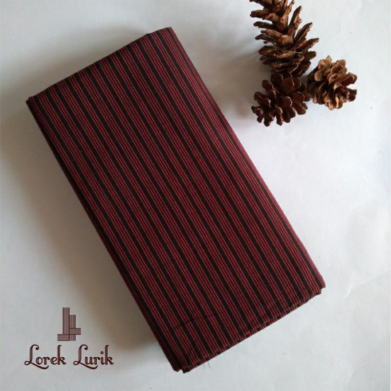 Kain Lurik Peranakan Merah / Batik Lurik Telupat Merah Maroon