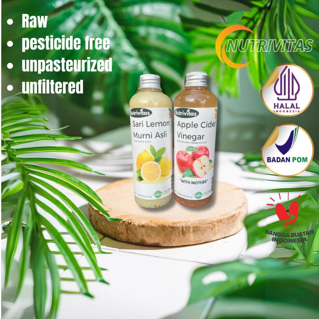 

Nutrivitas Paket Cuka Apel With Mother 250 ml+ Sari Lemon Murni 250 ml