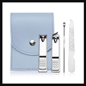 GUNTING KUKU SET ISI 4 / GUNTING KUKU CANTENGAN MIRING TAJAM KECIL LENGKAP DAN KOREK KUPING