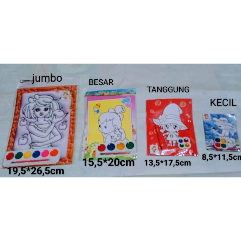 

MAINAN MEWARNAI CAT AIR UKURAN,JUMBO,BESAR, TANGGUNG,KECIL