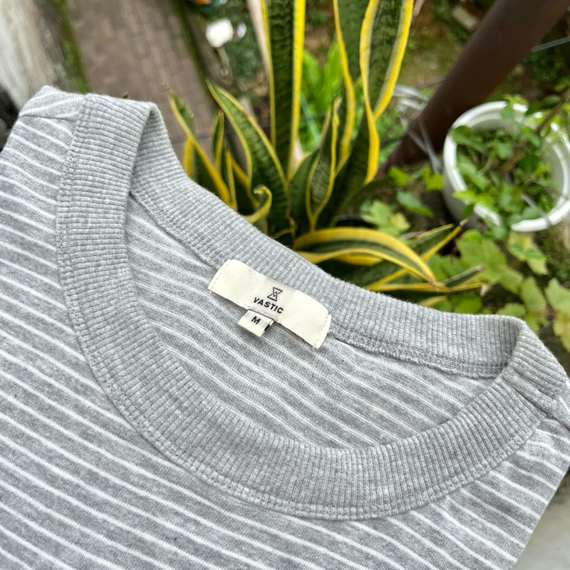 T-Shirt VASTIC Long Sleeve Striped Pocket Grey (L)