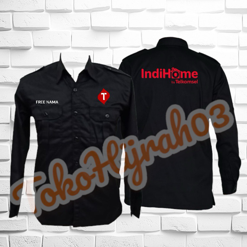 KEMEJA INDIHOME TELKOMSEL SERAGAM INDIHOME BAJU INDIHOME T PDH LENGAN PANJANG INDIHOME SERAGAM LENGA