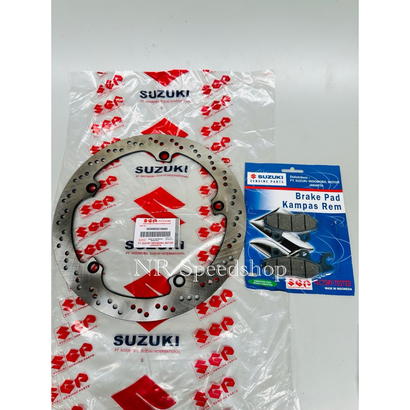 Piringan Cakram Depan + Kampas Rem Suzuki Satria Fu 150 Shogun Sp 125 Ori