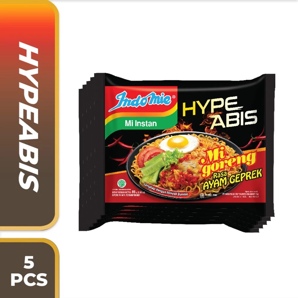 

Indomie HypeAbis Ayam Geprek 5pcs– Mi Goreng Pedas dengan Rasa Ayam Geprek