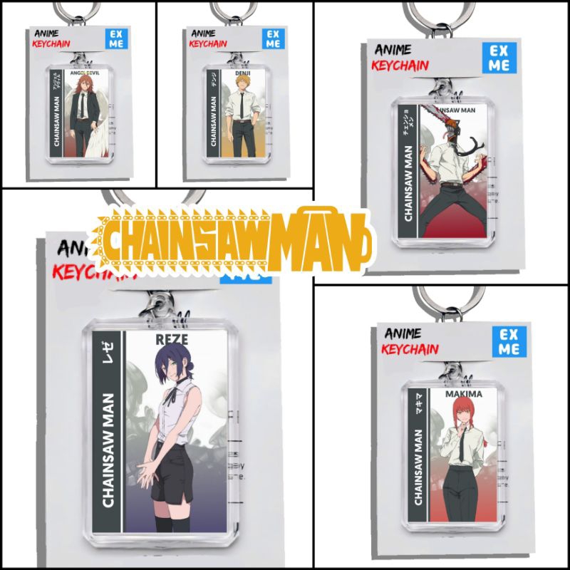 Gantungan Kunci Chainsaw Man - Ganci Chainsaw Man - Keychain Anime - Gantungan Kunci Denji - Makima 