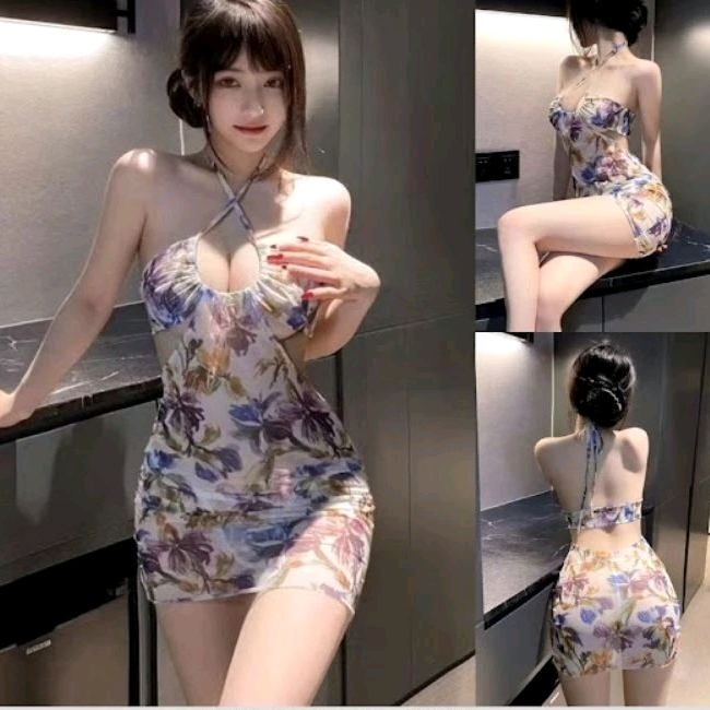 LINGERIE SEXY DRESS BAJU TIDUR WANITA TRANSPARAN D1406WF