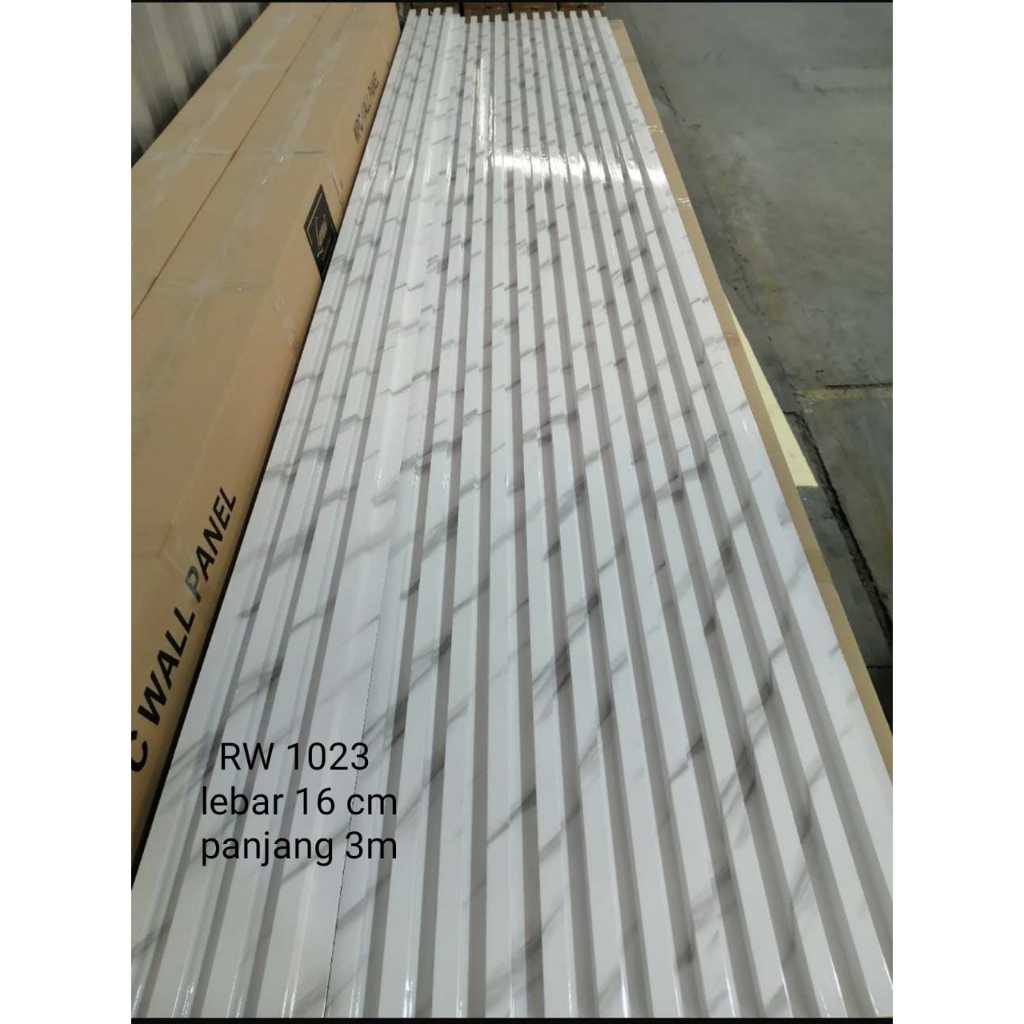 WPC PANEL DINDING KAYU KISI KISI WPC WALL PANEL DINDING MARMER 16cm x 3 METER MARMER WALLPANEL