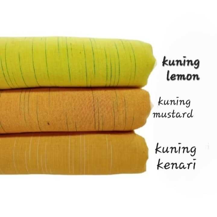 Kain  Lurik Gerimis Nuansa Kuning Gading Lebar 1.1 Panjang 2.4 M