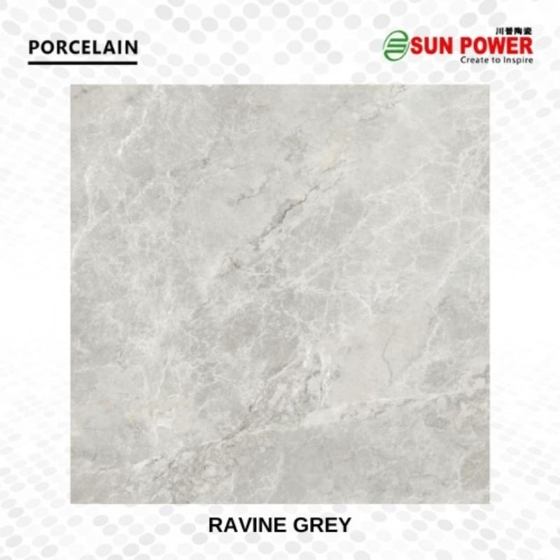 GRANITE LANTAI 60X60 RAVINE GREY | GLOSSY | SUN POWER