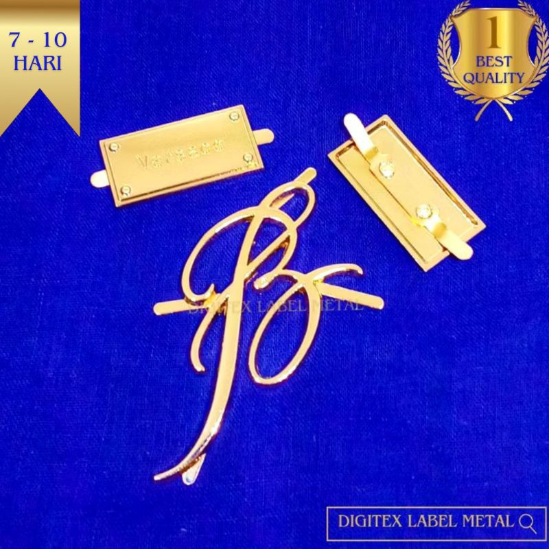 Label merek/Label plat penjepit tas/kemeja/baju koko/jaket