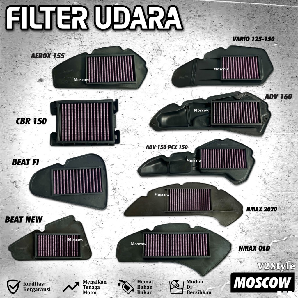 AIR FILTER SARINGAN UDARA GENIO BEAT FI ESP POP DELUXE STREET SCOOPY FI ESP NEW VARIO 110 KZL VARIO 