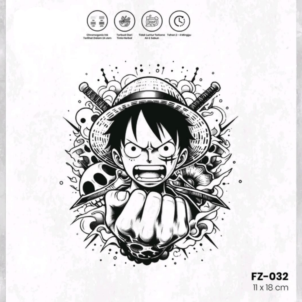 Tattoo One Piece Tattoo Fruit ink Tattoo Temporer Tattoo Temporary