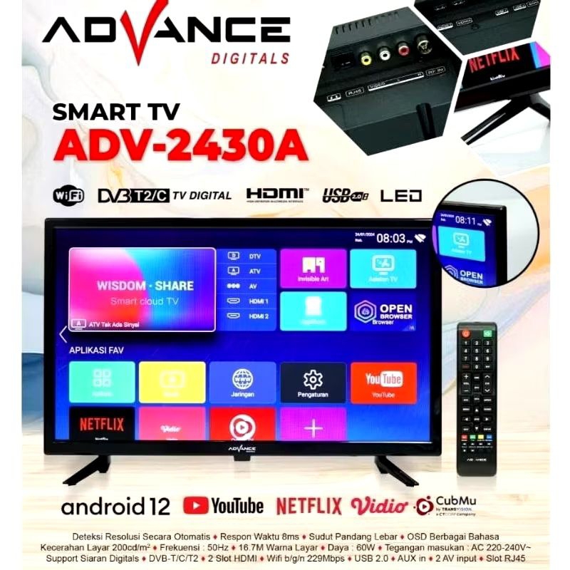 Android Smart TV 24 Inch ADVANCE ADV-2430A