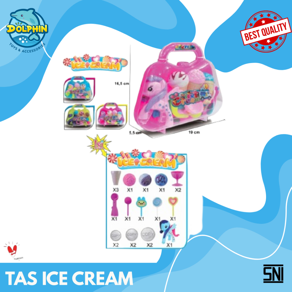 Mainan Anak Ice Cream Set Tas FH 211 – Mainan Jualan Es Krim Mini